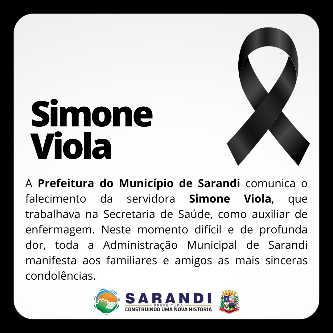 Nota de Falecimento - Simone Viola